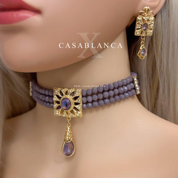 Choker Gouden Paarse Set - Malira - Image 2