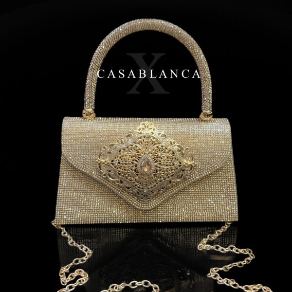 Sac de soirée marocain doré - Kaima