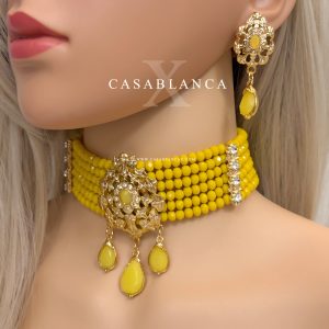 Gouden Choker Ketting Set Geel - Zephyra