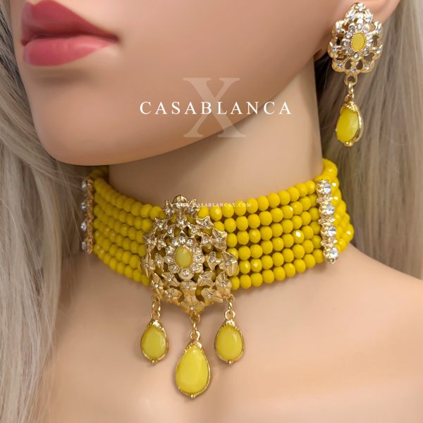 Gouden Choker Ketting Set Geel - Zephyra - immagine 2
