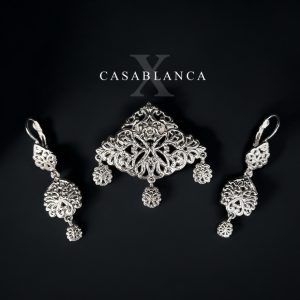 Silver Brooch and Earrings Set - Bellamy