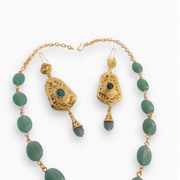 Gouden Ketting Set Groen Mint Salya - Mirage - Afbeelding 6