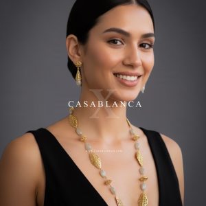 Set Taqlidi marocchino in oro verde menta - Afiya