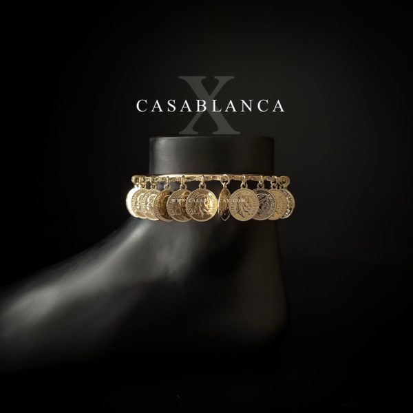 Tobillera tradicional con cadena y monedas de oro - Marya