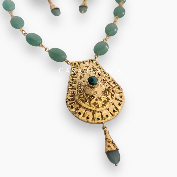 Gouden Ketting Set Groen Mint Salya - Mirage - Afbeelding 2