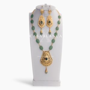 Gouden Ketting Set Groen Mint Salya - Mirage