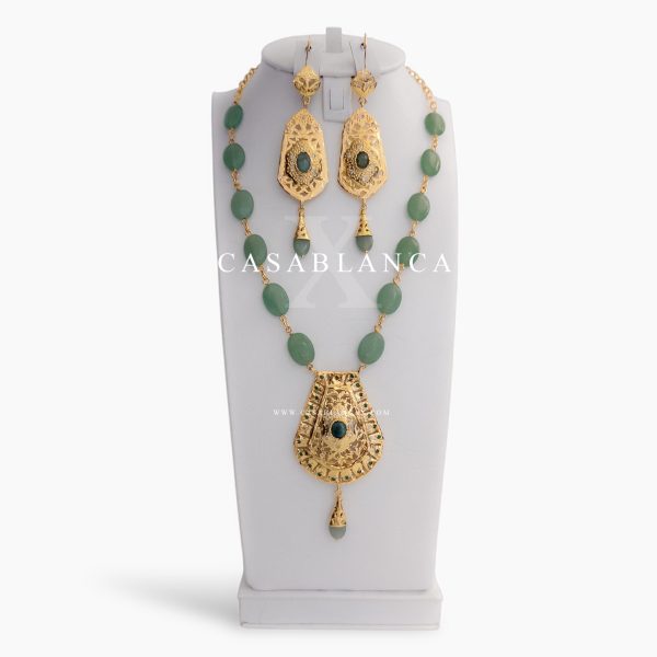 Gouden Ketting Set Groen Mint Salya - Mirage
