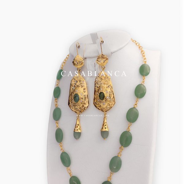 Gouden Ketting Set Groen Mint Salya - Mirage - Afbeelding 4
