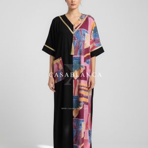 Moroccan Caftan with Golden Details - Abstract