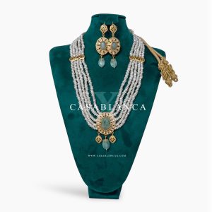 Ensemble de colliers en or et menthe - Symia