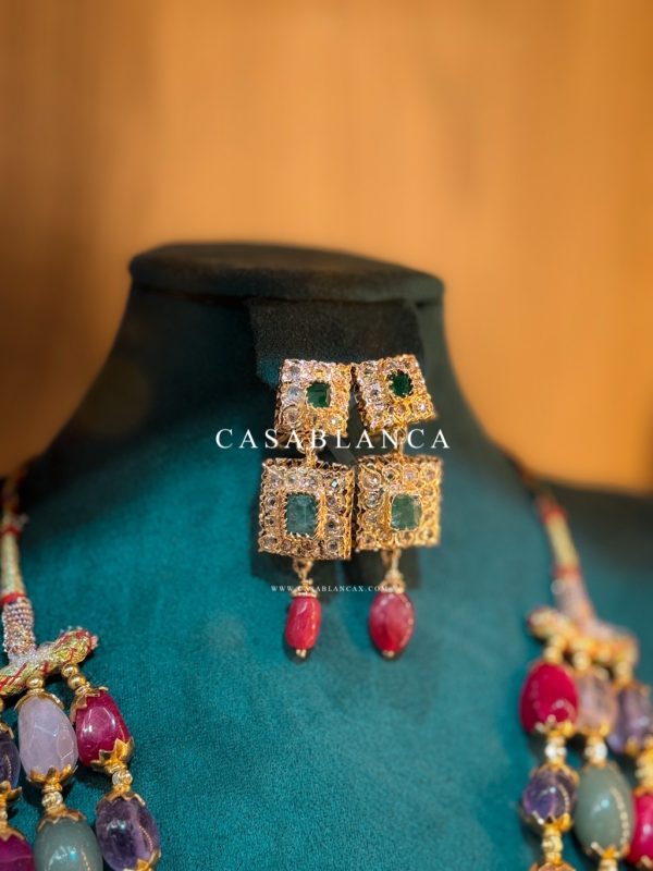 Golden 7-Hour Necklace Ruby Emerald Set - Solcaria - Image 3