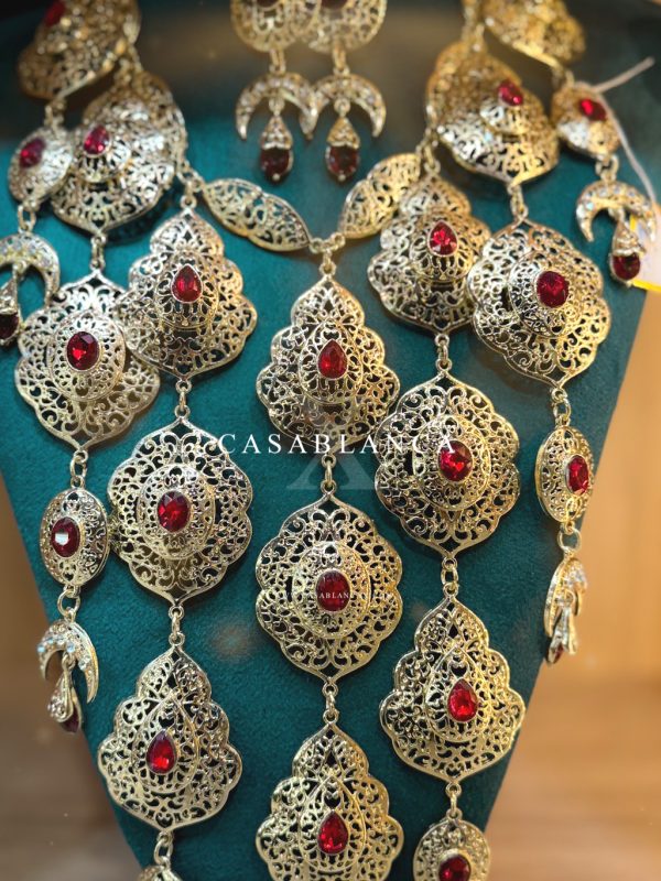 Gold Red Necklace Set - Faelira - Image 2