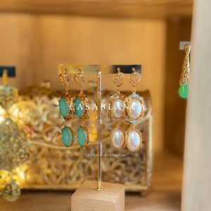 Gold Earrings Classic Taqlidi - Isanthéa Mint Of Pearls