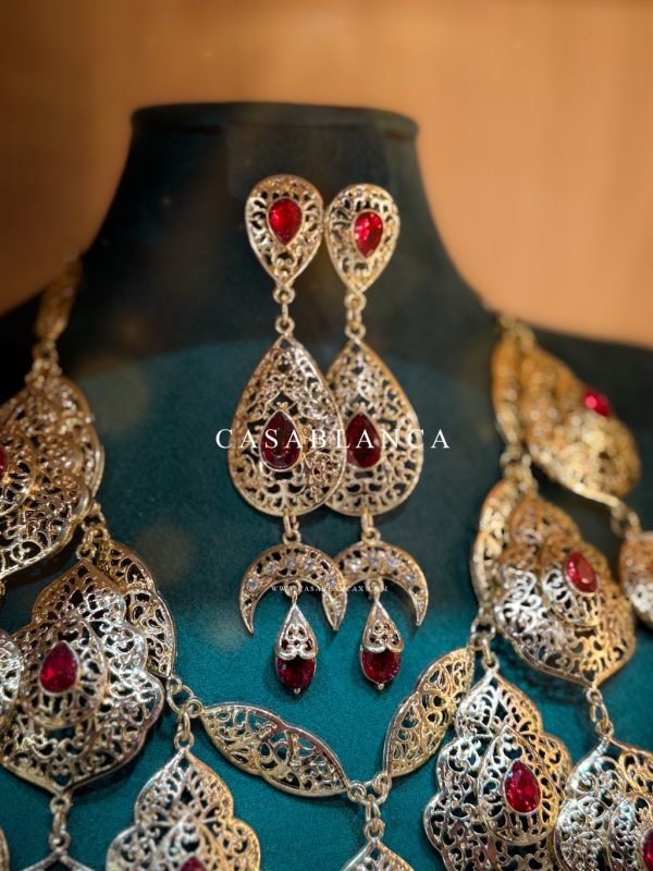 Gold Red Necklace Set - Faelira - Image 3