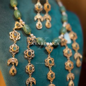 Gold Emerald Jawhar Green Gold Plated Set - Zayra