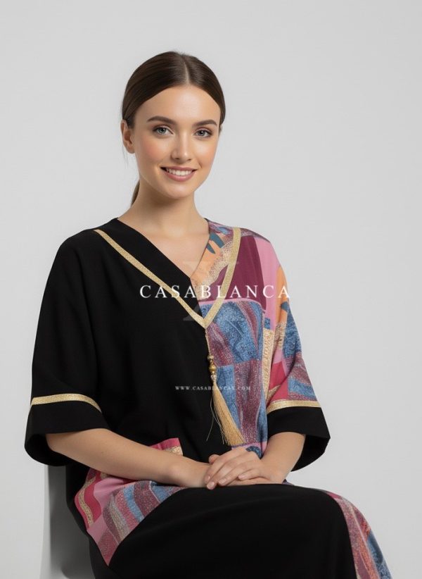 Moroccan Caftan with Golden Details - Abstract - Image 4