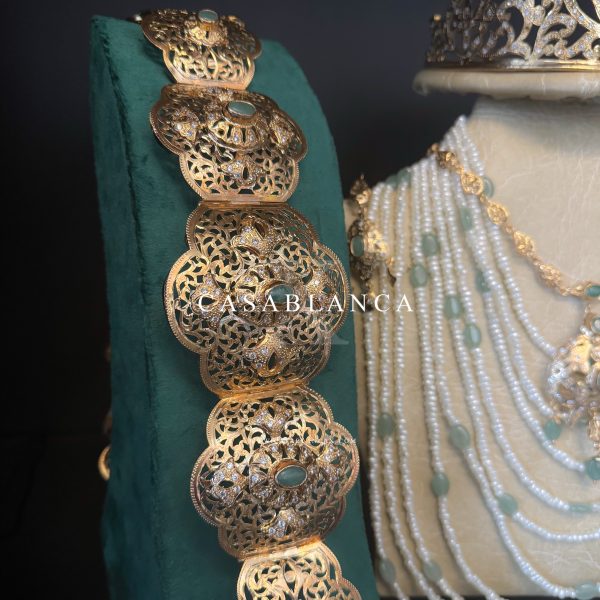 Set di gioielli da sposa oro verde menta - Mafya - immagine 5
