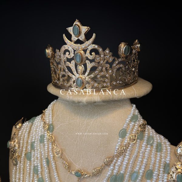 Set di gioielli da sposa oro verde menta - Mafya - immagine 6