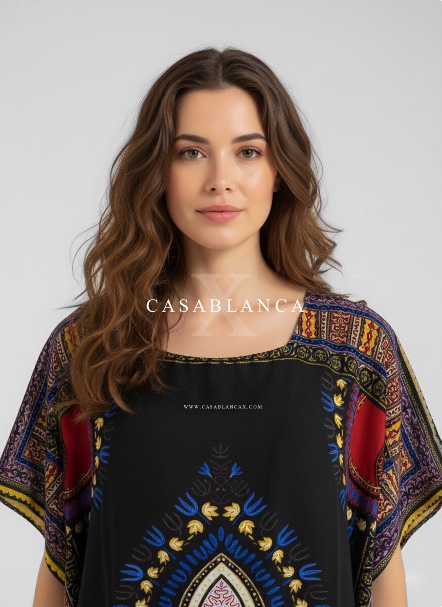 Original Dashiki African Kaftan Dress - Chitenge Black - Image 5