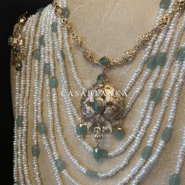 Set di gioielli da sposa oro verde menta - Mafya - immagine 4