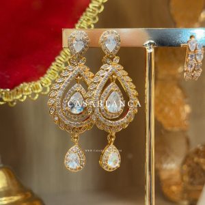 Gouden Oorbellen Quartz - Lunoria<span> - </span>Links