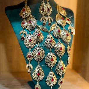 Golden Red Necklace Set - Faelira