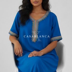 Traditional Moroccan Kaftan Dress - Blue Safira