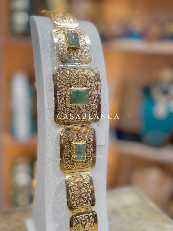 Golden Moroccan Belt Mdamma Emerald - Clarel - Image 2