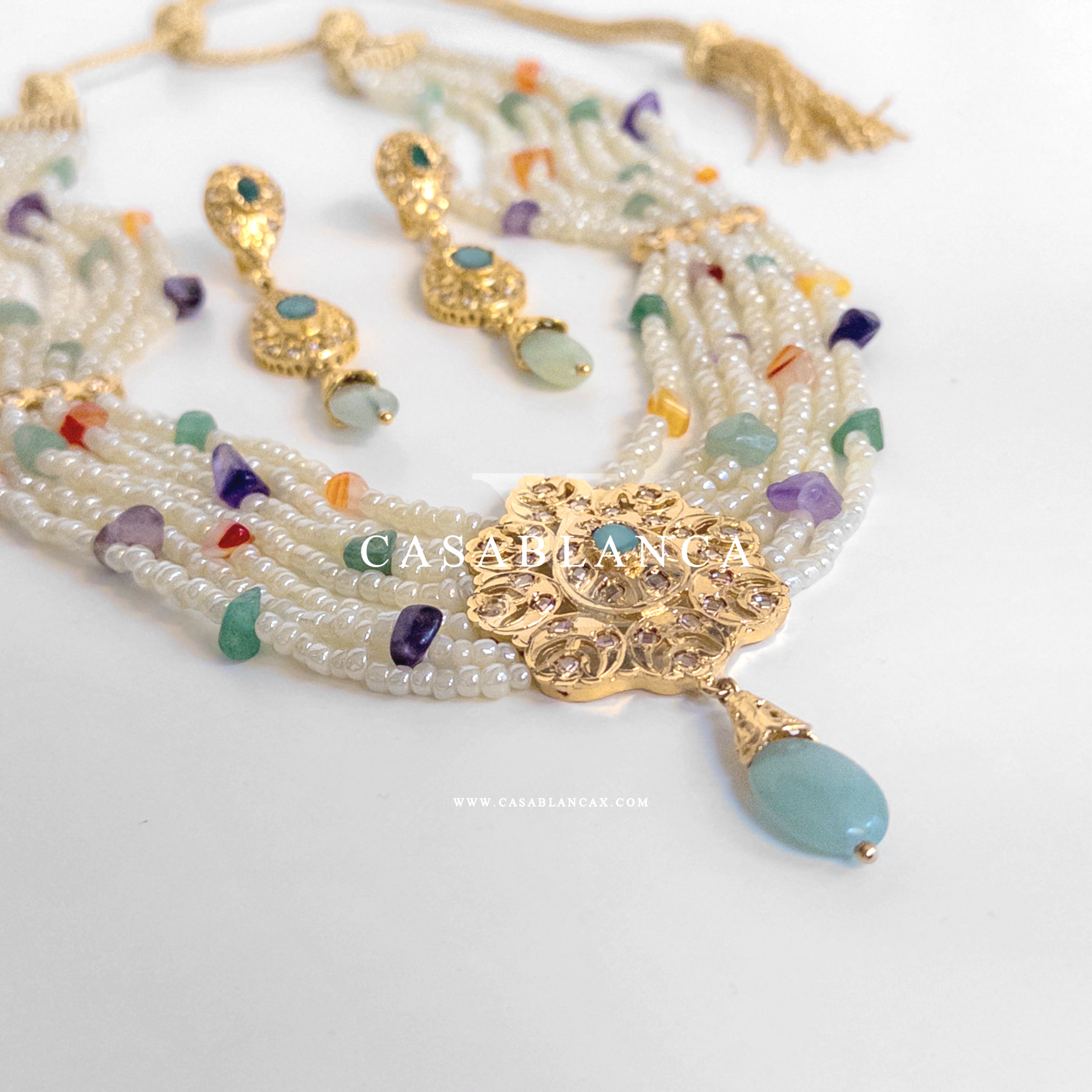 Gouden Marokkaanse Multi Taqlidi Ketting Set - Nuvia - Image 6