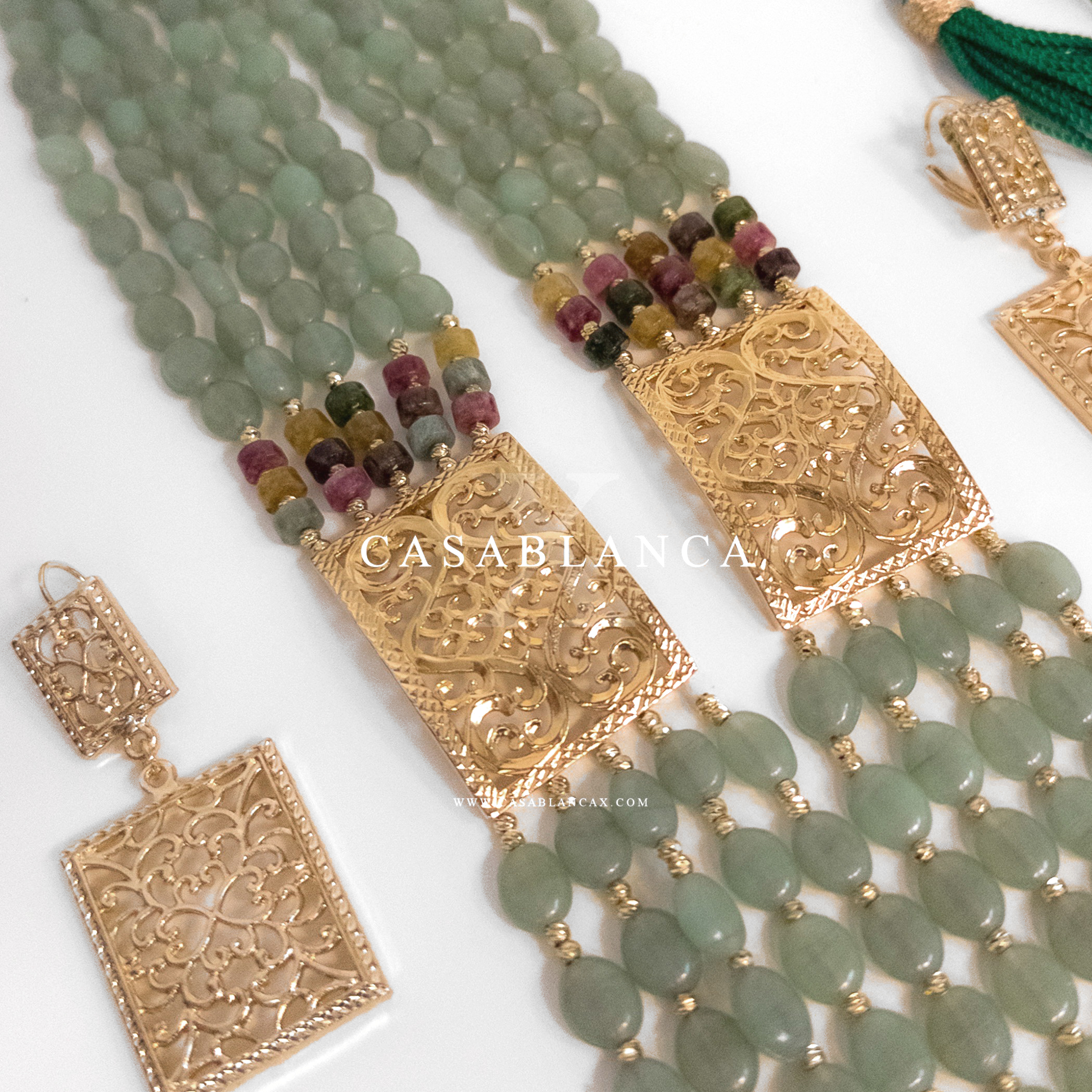 Gouden Ketting Mint Groen Set - Aiza – Bild 6