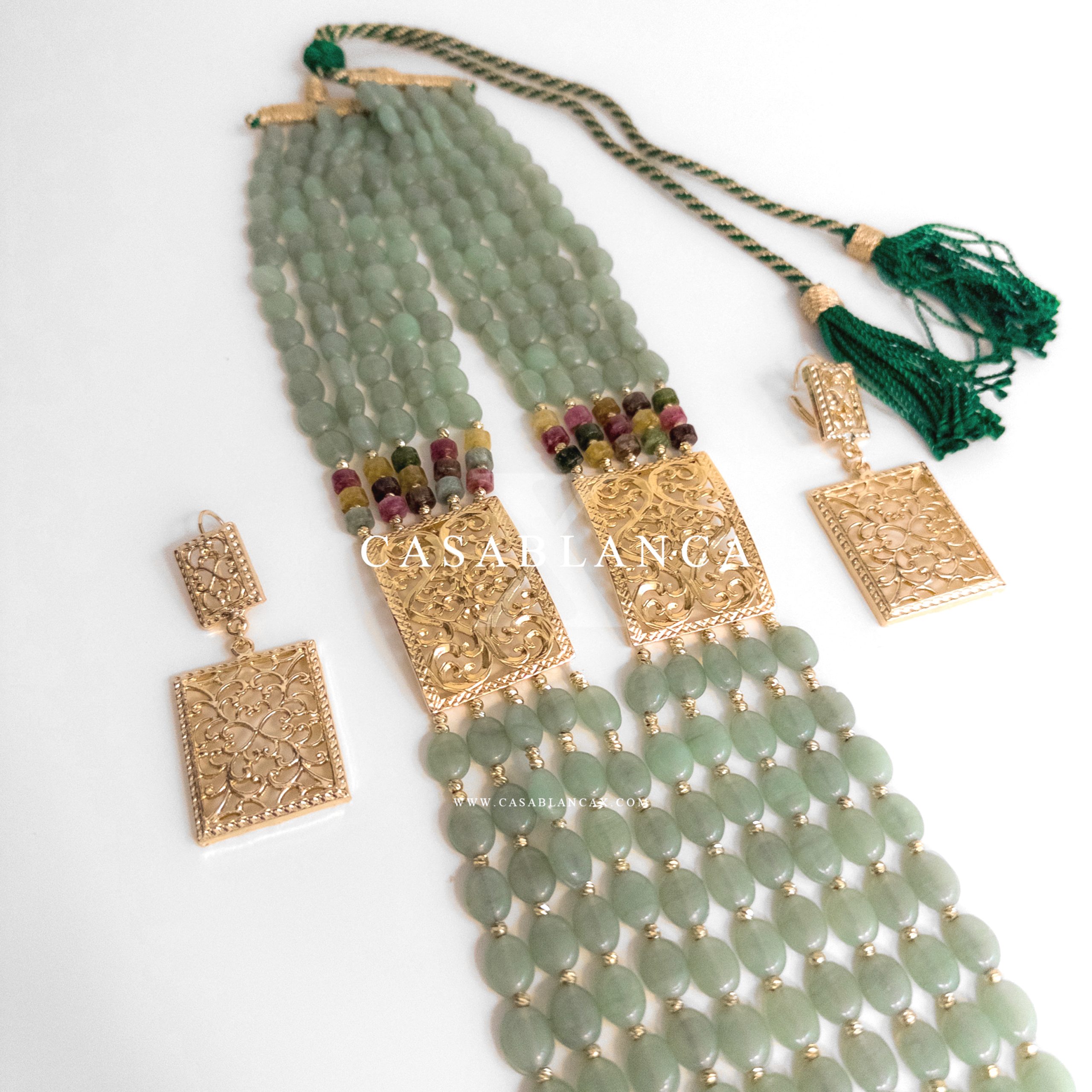 Gouden Ketting Mint Groen Set - Aiza – Bild 4