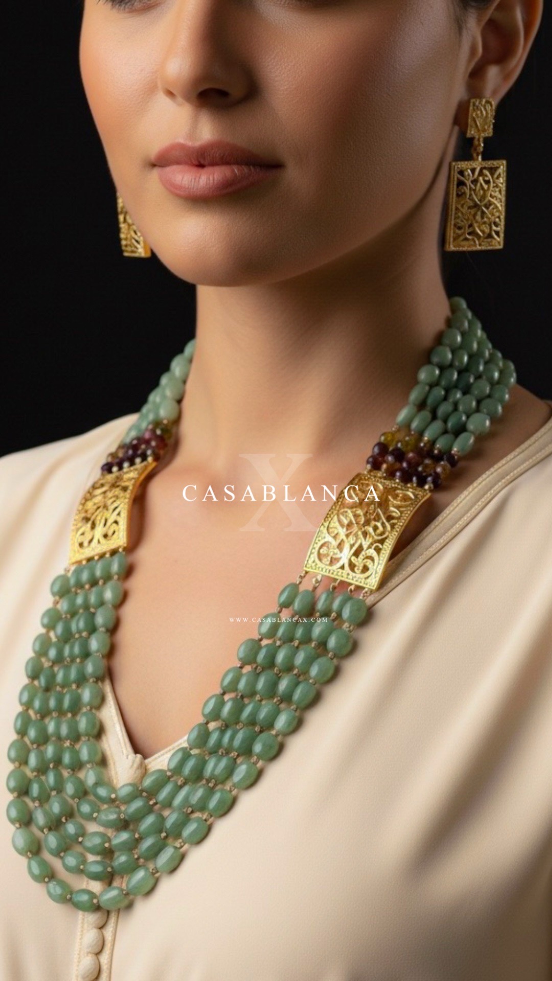 Goldkette Mintgrün Set - Aiza