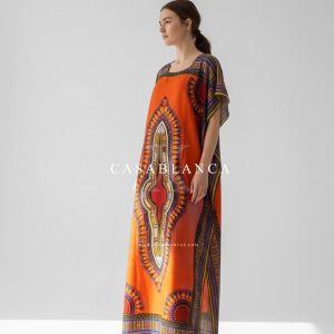 Original Dashiki African Kaftan Dress - Chitenge Orange