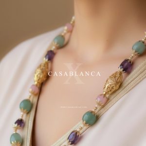 Gouden Marokkaanse Ketting Set Pastel Kleuren - Faylin