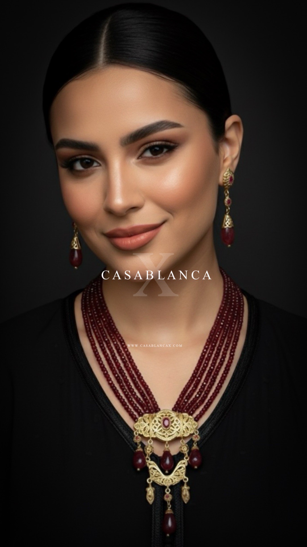 Echte Zilveren 7hor Ruby Gouden Ketting Set - Milia - immagine 7