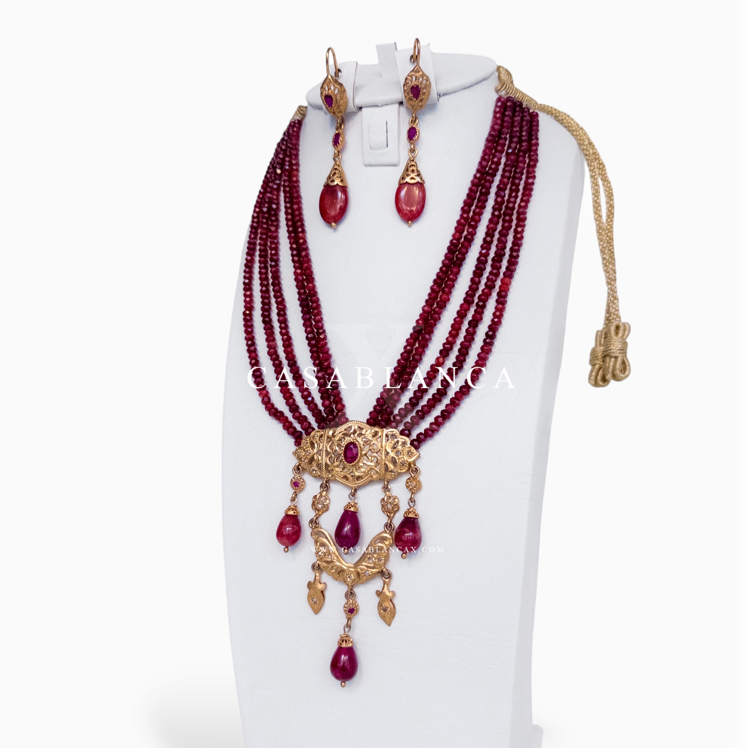 Echte Zilveren 7hor Ruby Gouden Ketting Set - Milia - immagine 6