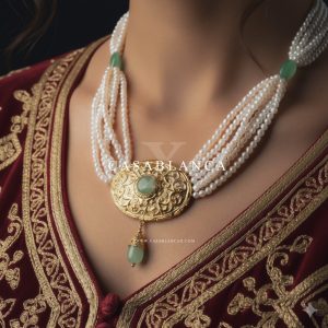 Collier en or vert menthe - Kasmera