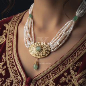 Gouden Ketting Met Mint Groen - Kasmera