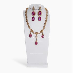 Gouden Sieraden Ketting Set Fuchsia - Incarnadine