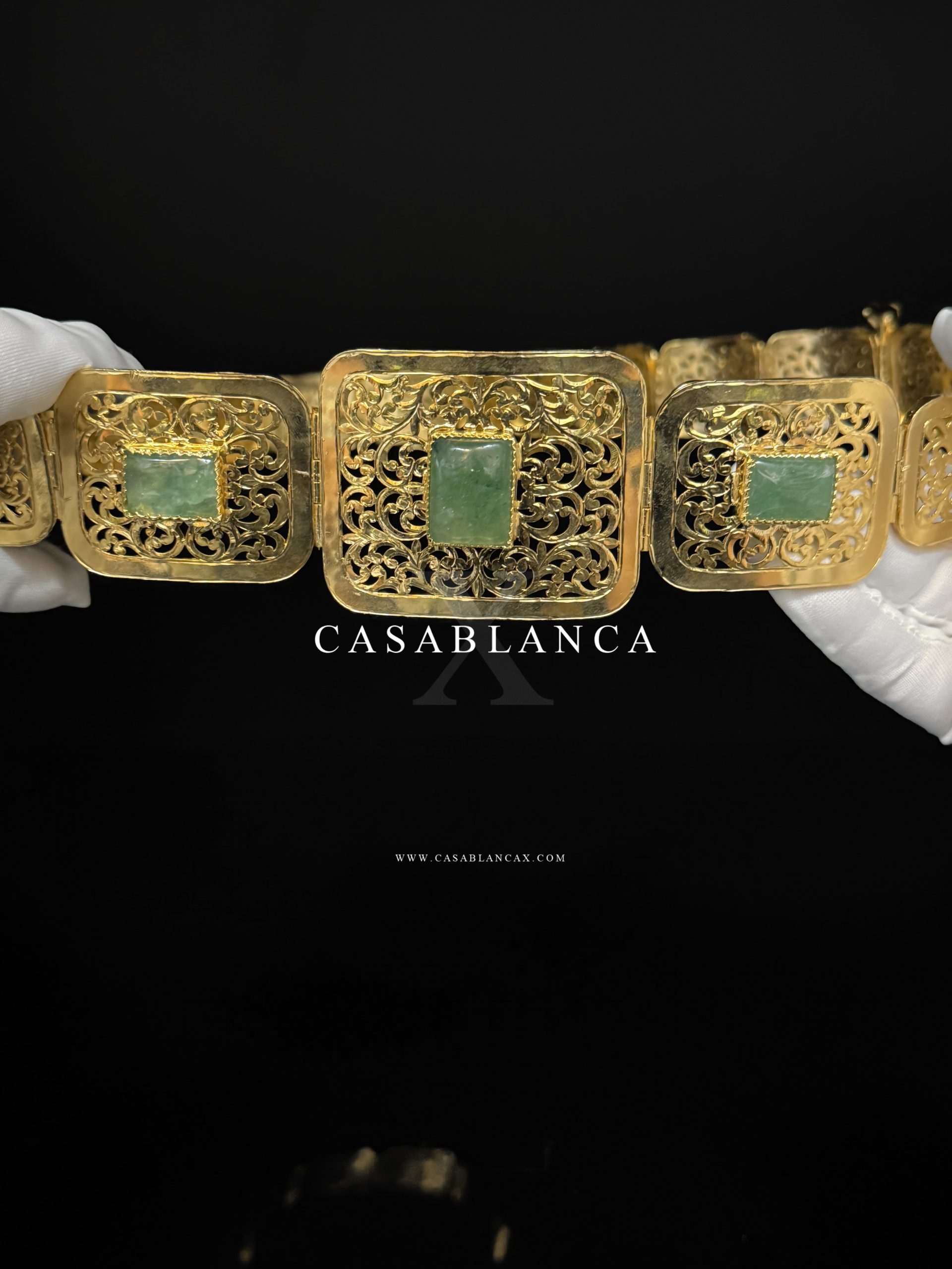 Mdamma Marokkaanse Ceintuur Goud Groen Mint - Ombrelia - immagine 6