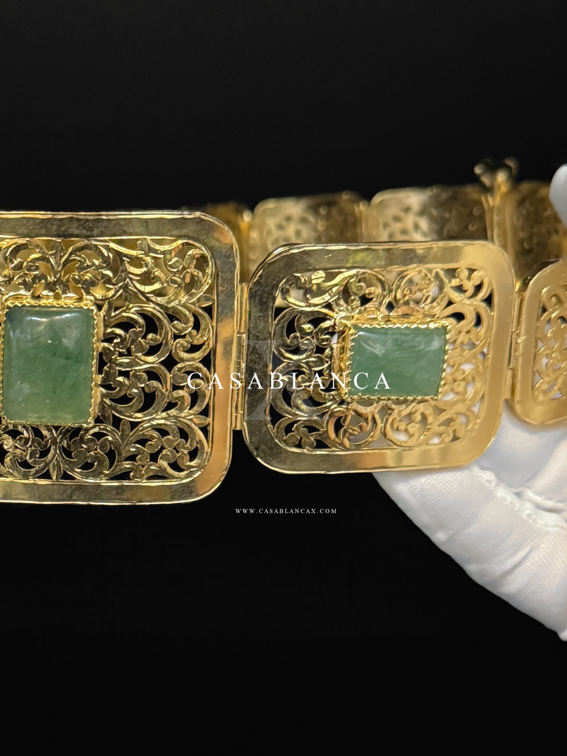 Mdamma Marokkaanse Ceintuur Goud Groen Mint - Ombrelia - immagine 5