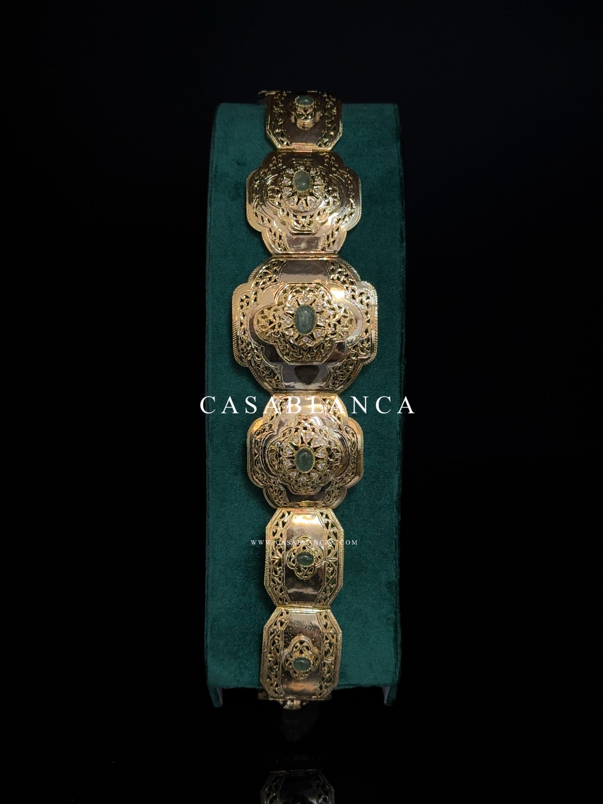Cintura marocchina Mdamma Belt Gold Menta Verde - Ondeza