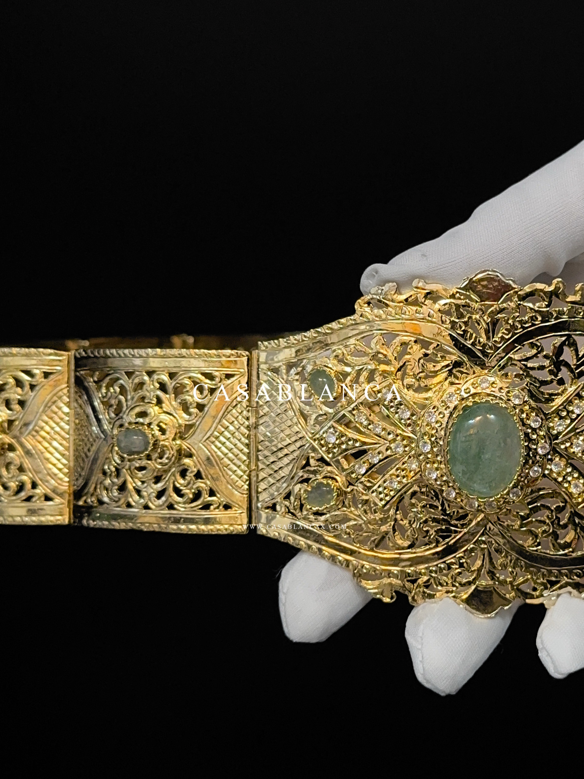 Marokkaanse Ceintuur Mdamma Riem Goud Mint - Solennea - immagine 6