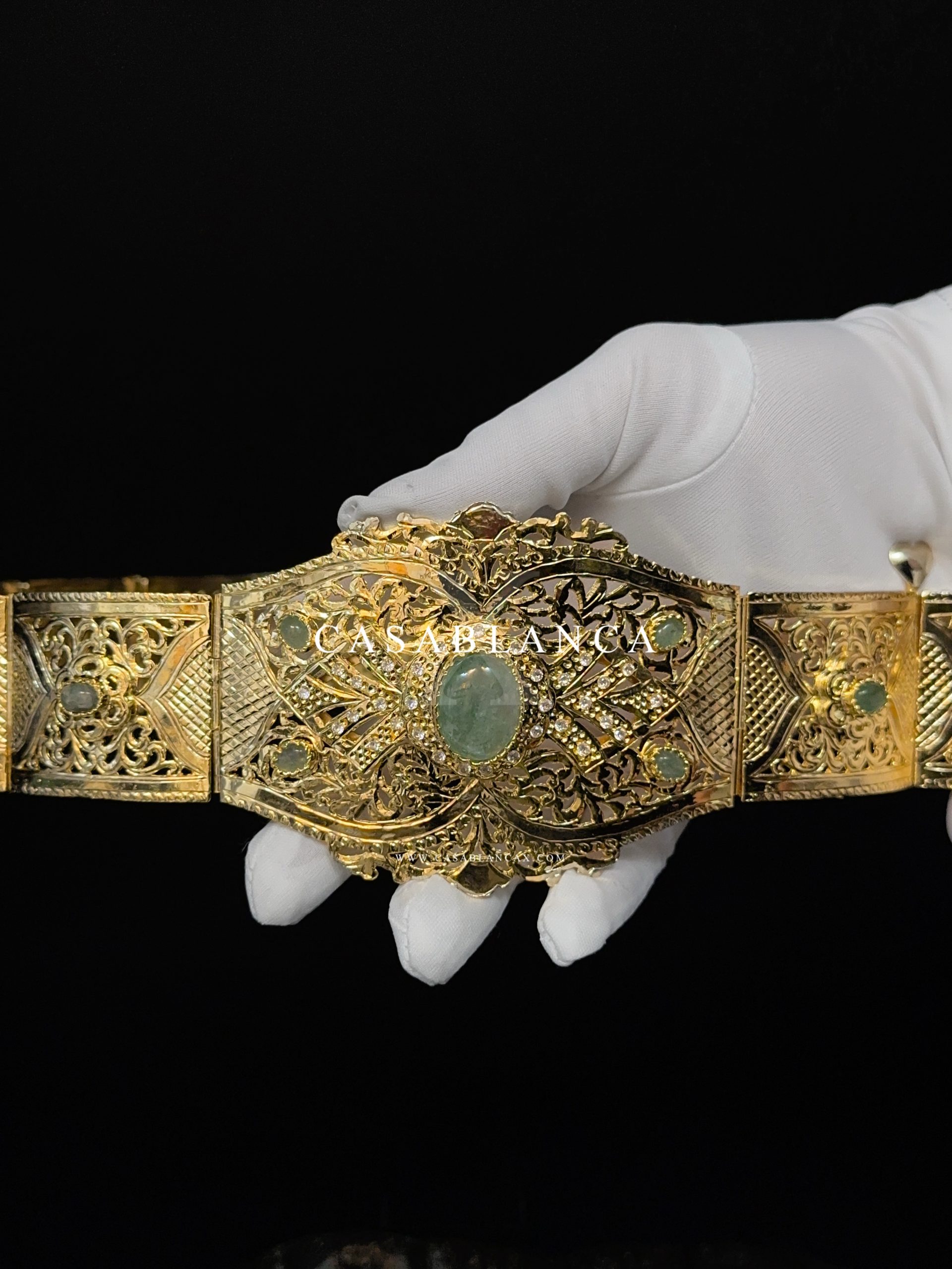 Marokkaanse Ceintuur Mdamma Riem Goud Mint - Solennea - immagine 5