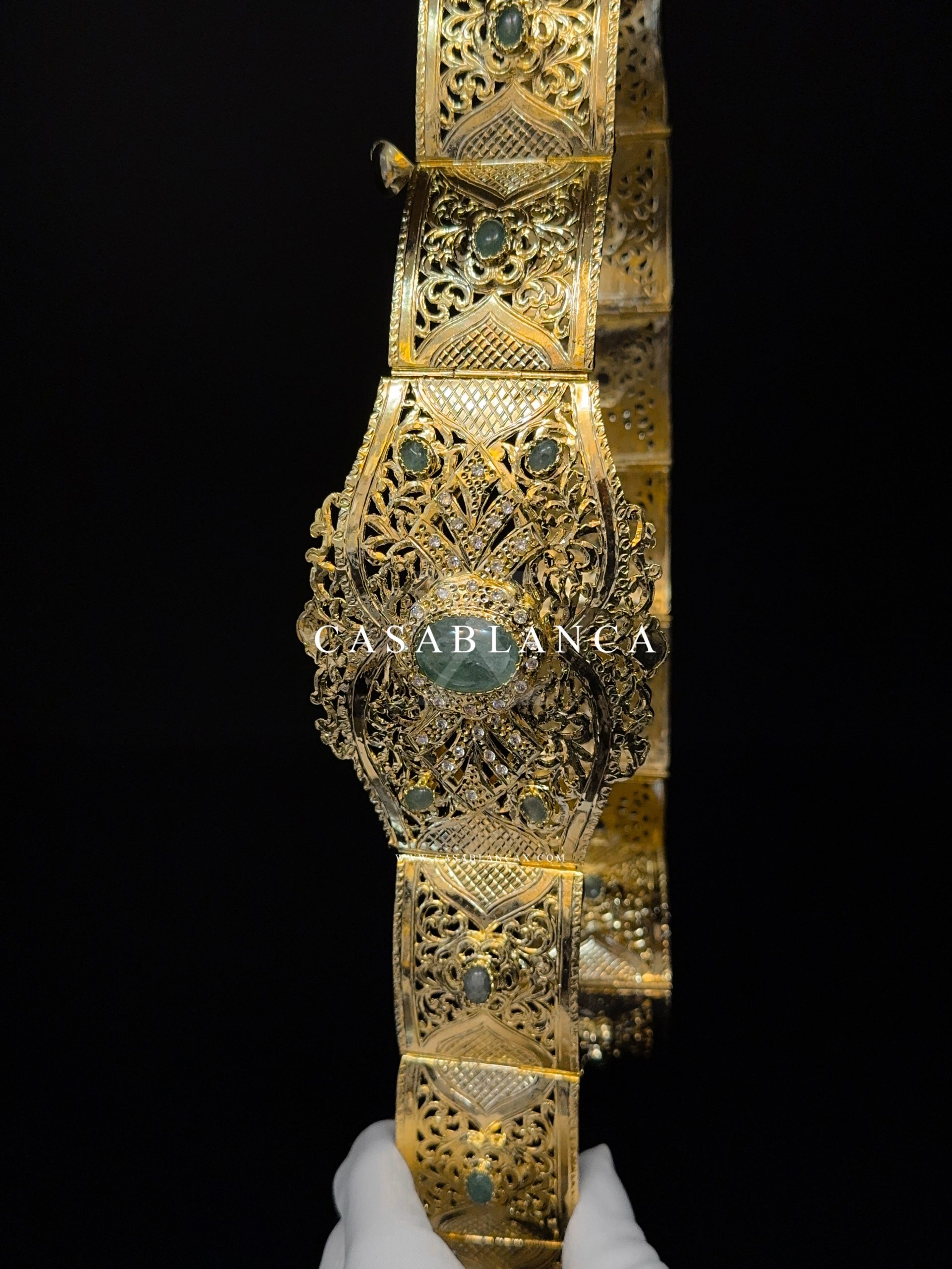 Marokkaanse Ceintuur Mdamma Riem Goud Mint - Solennea - immagine 4