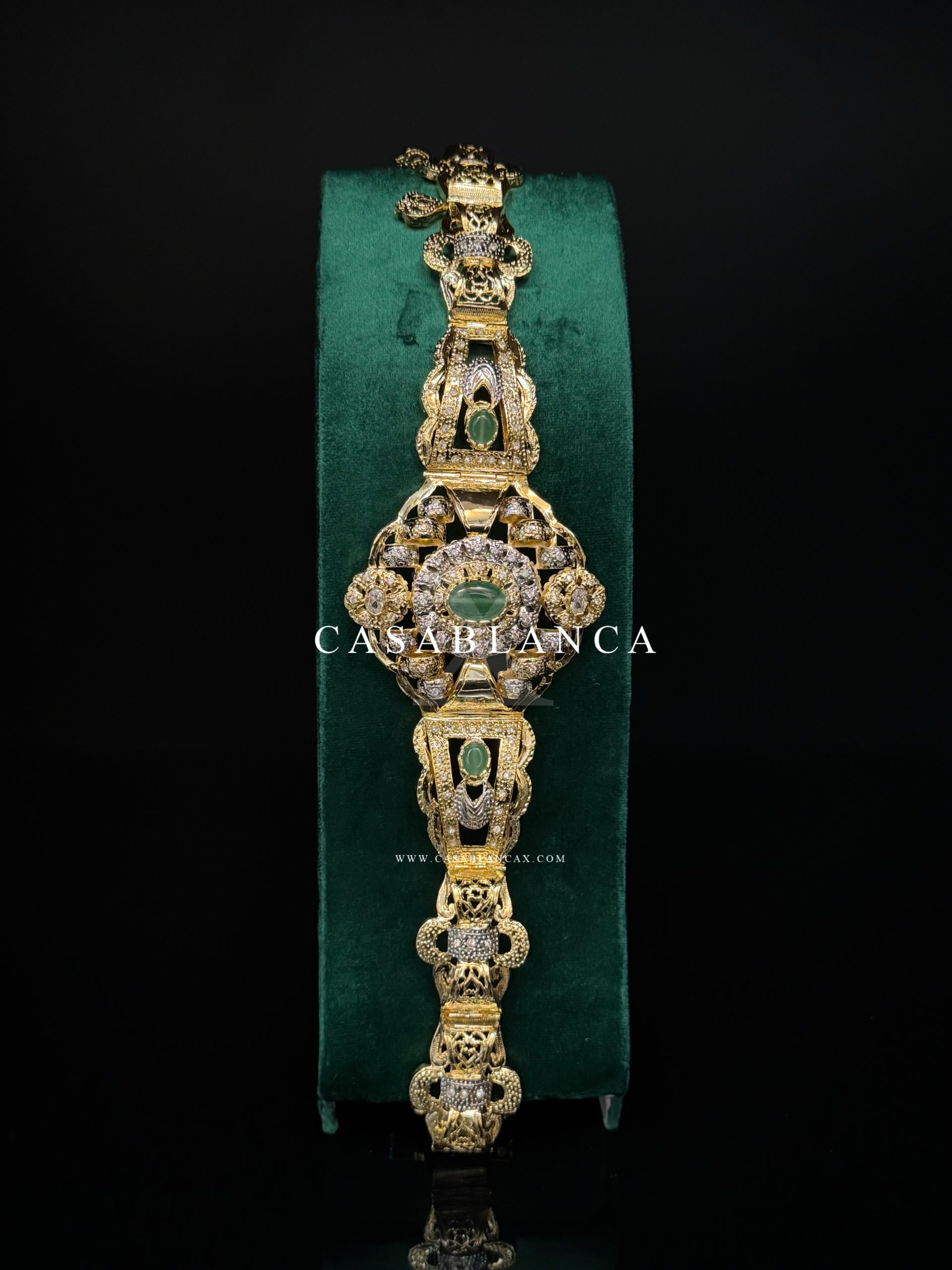 Cintura Dorata con Pietre Verdi - Verola